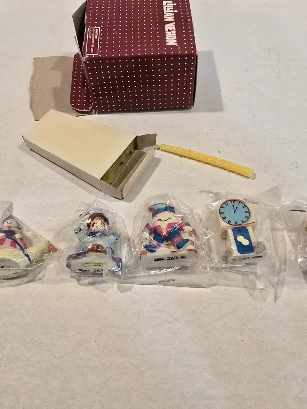 Candle Holders Set Of 6 Birthday Lillian Vernon 1988 Vintage NEW in box